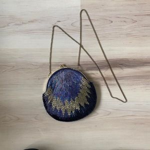 Vintage Beaded Ball Clasp Shoulder Bag